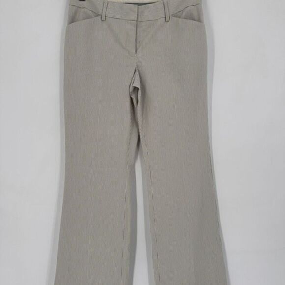 Express Editor Gray Striped Flare Wide Leg Trouser Pants Size 4 Career Corporate - Picture 9 of 16